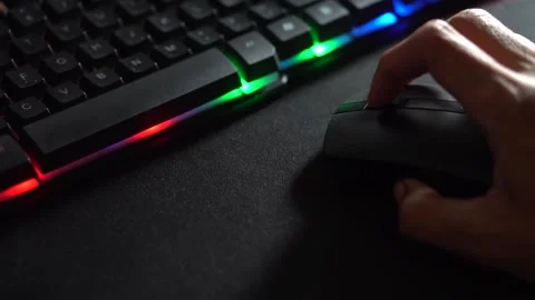 Close-up of hand holding wireless mouse Stock Footage 277144648