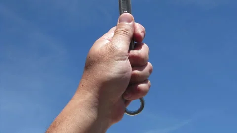 Close Up Of A Hand Holding A Wrench 動画素材 135997587