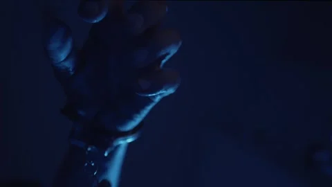 Close up of a hand of a killer after commiting a murder  Video stock 246926656