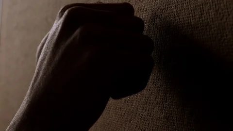 Close up hand knocking on door. Video stock 103476976