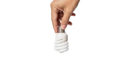 Close up of a hand with light bulb Foto stock