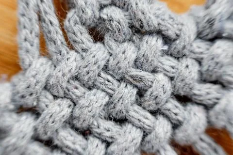 Close-up of hand made macrame texture pattern Stock Photos