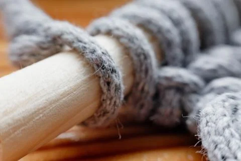 Close-up of hand made macrame texture pattern Fotos de archivo