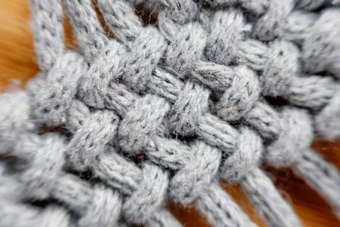 Close-up of hand made macrame texture pattern Fotos de archivo