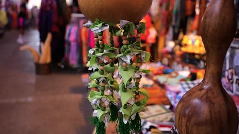 Close-up hand-made presents in Nicosia old market Stock Footage 201247218