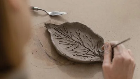 Close up hand making leaf Stock Photos
