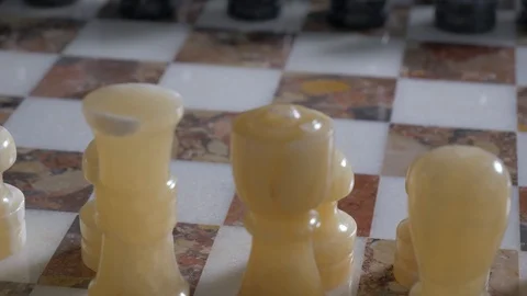 Close-up of the hand of a man playing chess. Stock Footage 103270500
