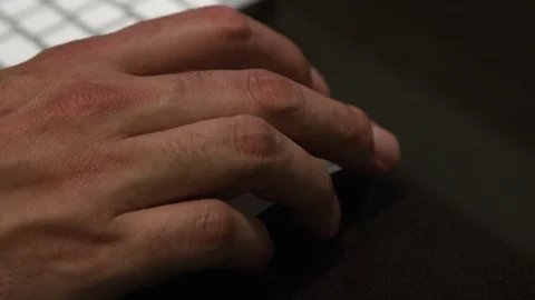 Close Up hand of man using a computer mouse Stock Footage 117065766