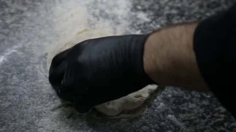 Close-up hand mixing dough for baking adjarian khachapuri. Yummy georgian Stock Footage 123833218