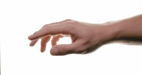 Close-up of hand in motion on white background Stock Footage 293674945