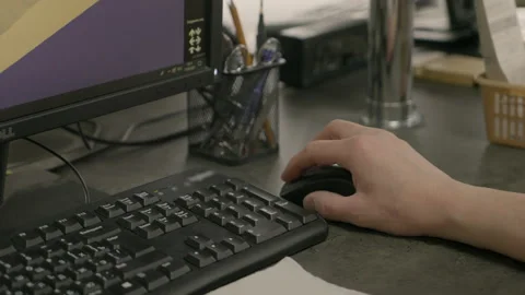 Close Up Of Hand On Mouse Pressing Buttons To Work With Computer Programs Stock Footage 262504574