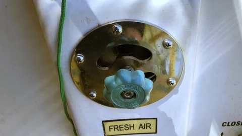 Close up hand for Open and close blue pressure regulator  Stock Footage 118444083