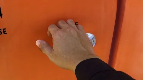 Close up hand for Open and close door knob Stock Footage 118444120