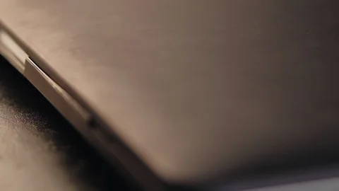 Close-up of hand opening and closing laptop. Stock Footage 103396550