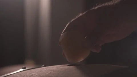 Close-up of the hand opening the cork in the barrel.  Stock Footage 155424534