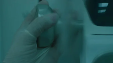 Close up of hand operating a machine Stock Footage 105819727