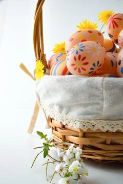 Close-Up of Hand-Painted Easter Eggs Stock Photos