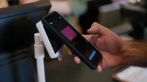 Close-Up of Hand Paying with Smartphone 库存影片 313337856