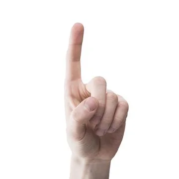 Close up hand pointing up. High quality photo Stock Photos