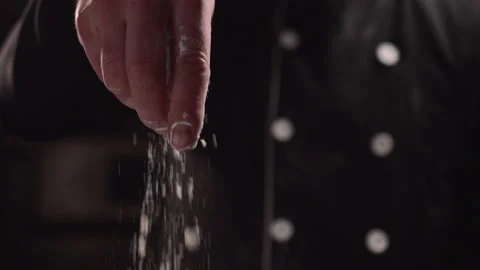 Close-up hand pouring flour. Stock Footage 162982709