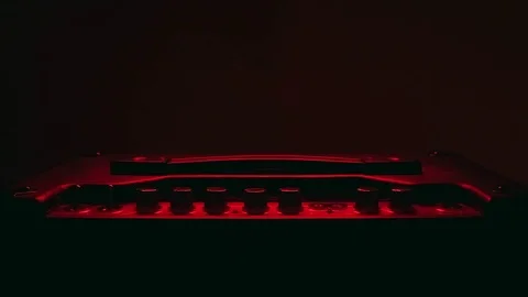 Close up of Hand Power On and Off the Amplifier 動画素材 123858500