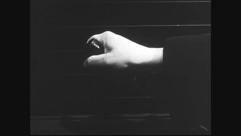 Close up of hand pulling lever / Hand marking selections with voting machine. Stock Footage 74534895