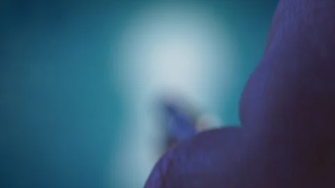 Close Up Of Hand Putting Key Into A Door. Unlocking A Door Lit Up Stock Footage 123062332