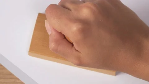 Close up hand putting stamp approved on paper concept bureaucracy Stock Footage 152440064