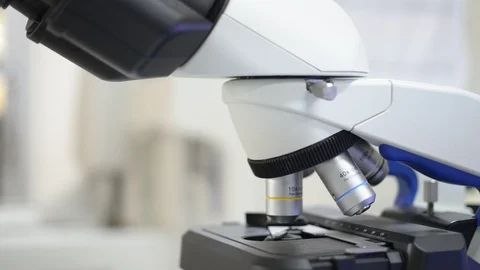 Close up hand scientist use microscope. Stock Footage 107515382