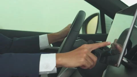 Close up hand search where is the Electric Vehicle. Stock Footage 210734152