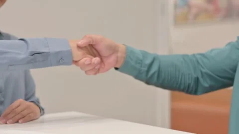 Close up of Hand Shake at Work Stock Footage 254145965