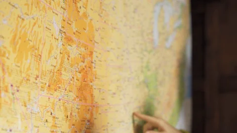 Close-Up Of Hand Shows On The Usa Map Some Location Stock Footage 126123673