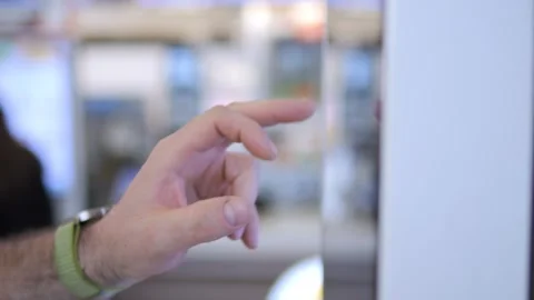 Close-up of hand swiping on touch screen Stock Footage 340911889