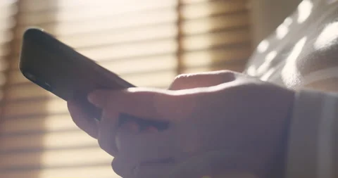 Close up hand texting on smart phone. Video stock 159435794