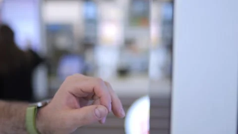 Close-up of hand touching device Stock Footage 340911904
