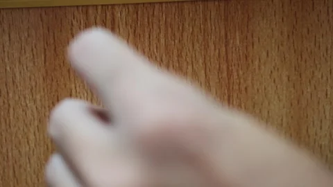 Close Up of Hand Turning Key in Cabinet Lock Stock Footage 337847405