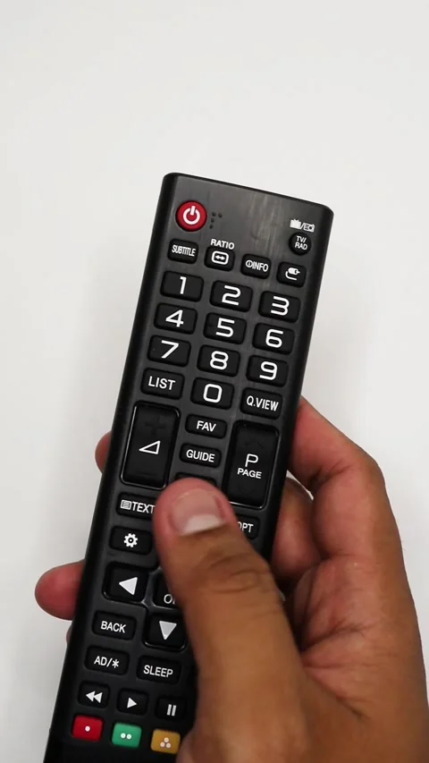 Close Up of Hand with TV Remote. Stock Footage 289434721