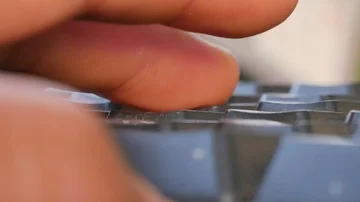 Close up hand typing on keyboard. Stock Footage 85882999