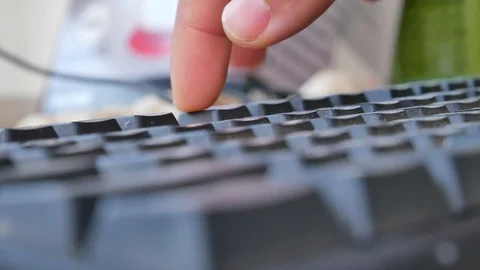 Close up hand typing on keyboard. Stock Footage 85883109