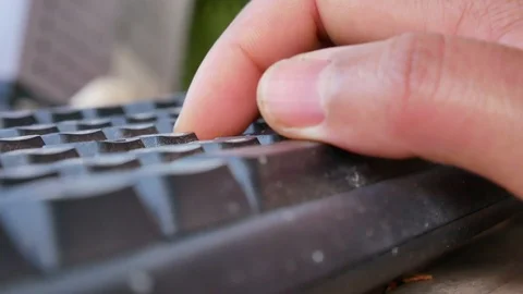 Close up hand typing on keyboard. Stock Footage 85883132