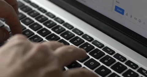 Close up of Hand Typing on Keyboard Video stock 106577248