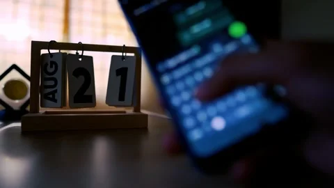 Close-up of a hand typing on a smartphone with a blurred background Stock Footage 315981673