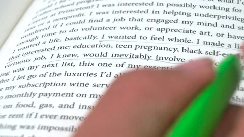 Close up of hand underlining text on document with pencil on a desk Stock Footage 199098640