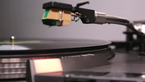 Close up on hand using anti-static record brush. Stock Footage 121230289