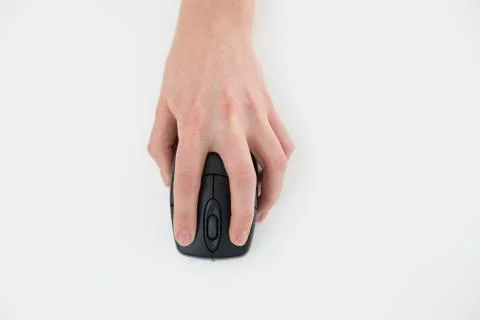 Close up of a hand using computer mouse Stock Photos