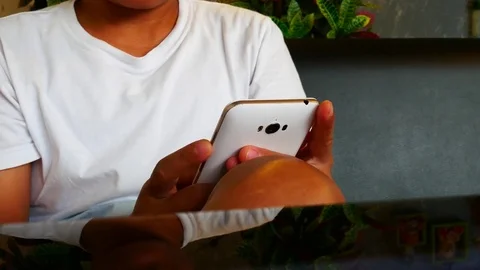 Close up hand using smart phone Stock Footage 80102820