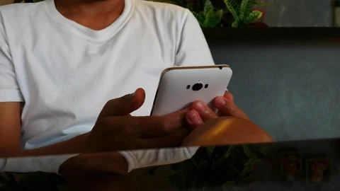 Close up hand using smart phone Stock Footage 80102834