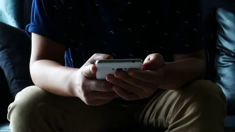 Close up hand using smartphone Stock Footage 79676134