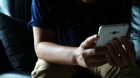 Close up hand using smartphone Stock Footage 79676165