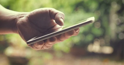 Close up hand using smartphone touching a display screen , 4K Dci resolution Stock Footage 92510057